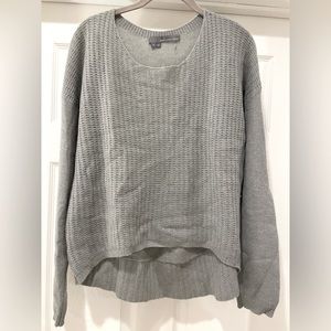 360 Cashmere Gray Waffle Sweater